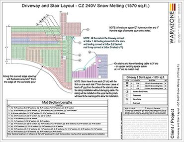 Warmzone heated driveway system design sample