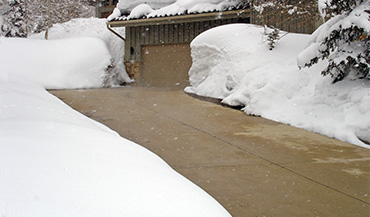 Concrete heated driveway