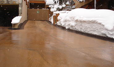 Heated driveway and parking area at mountain resort