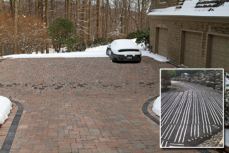 Heat the entire driveway or parking area. Warm all surfaces that will receive vehicle and foot traffic.