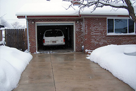 A heated driveway in Colorado.