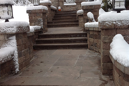 Heated steps and walkway to front door.
