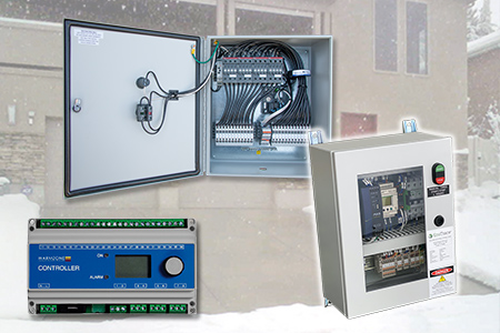 Controls / contactor panel for automated heated driveway system.