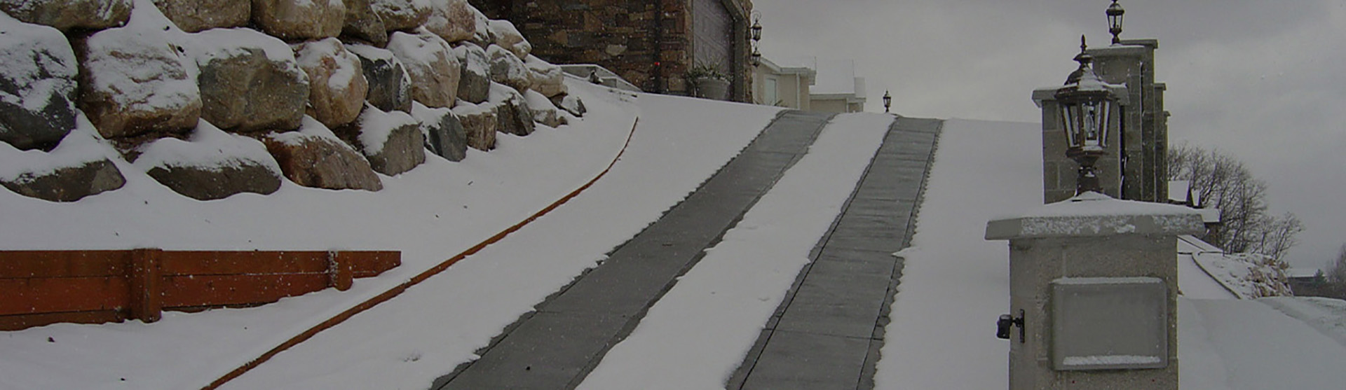 Heated driveway banner.